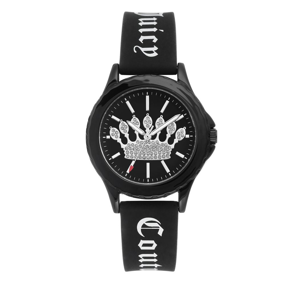 Juicy Couture Women’s Watch, Black Dial, Black Silicone Strap