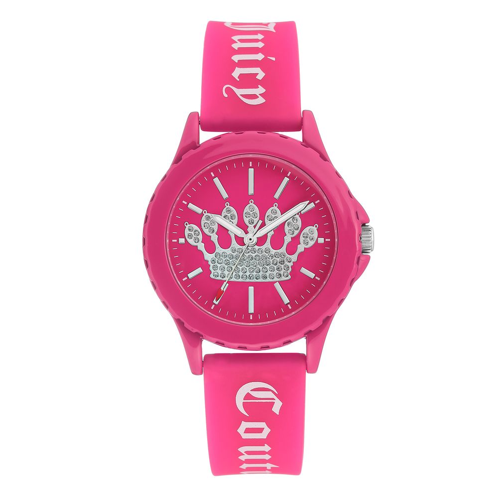Juicy Couture Women’s Watch, Pink Dial, Silicone Strap