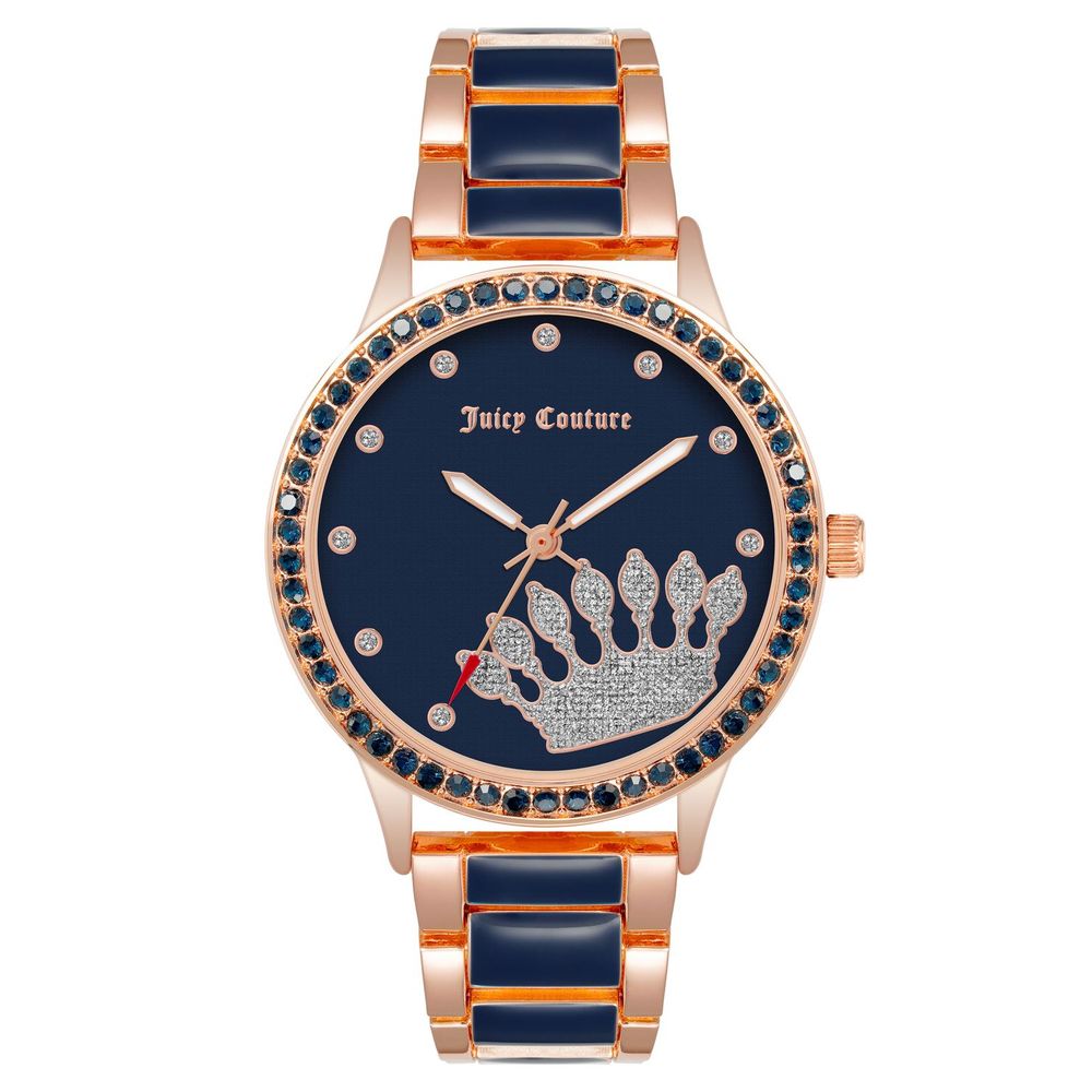 Juicy Couture Women’s Watch, Sparkling Blue Dial, Pink Metal Bracelet