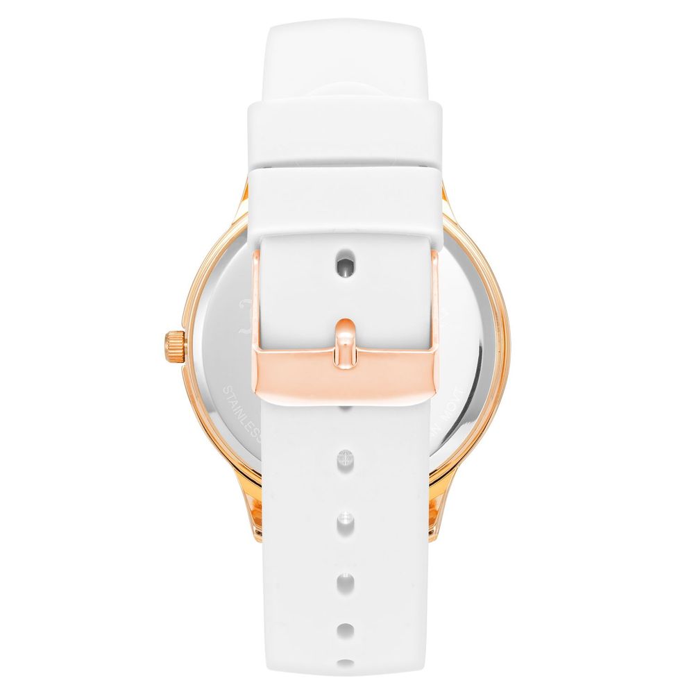 Juicy Couture Women’s Watch, White Dial, Pink Silicone Strap
