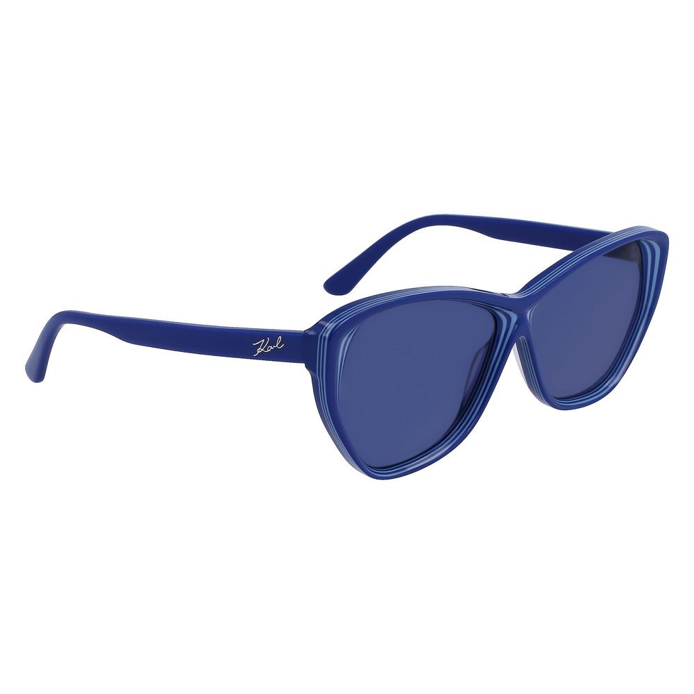 Karl Lagerfeld Women’s Sunglasses – Blue Acetate Frame, Grey Lenses