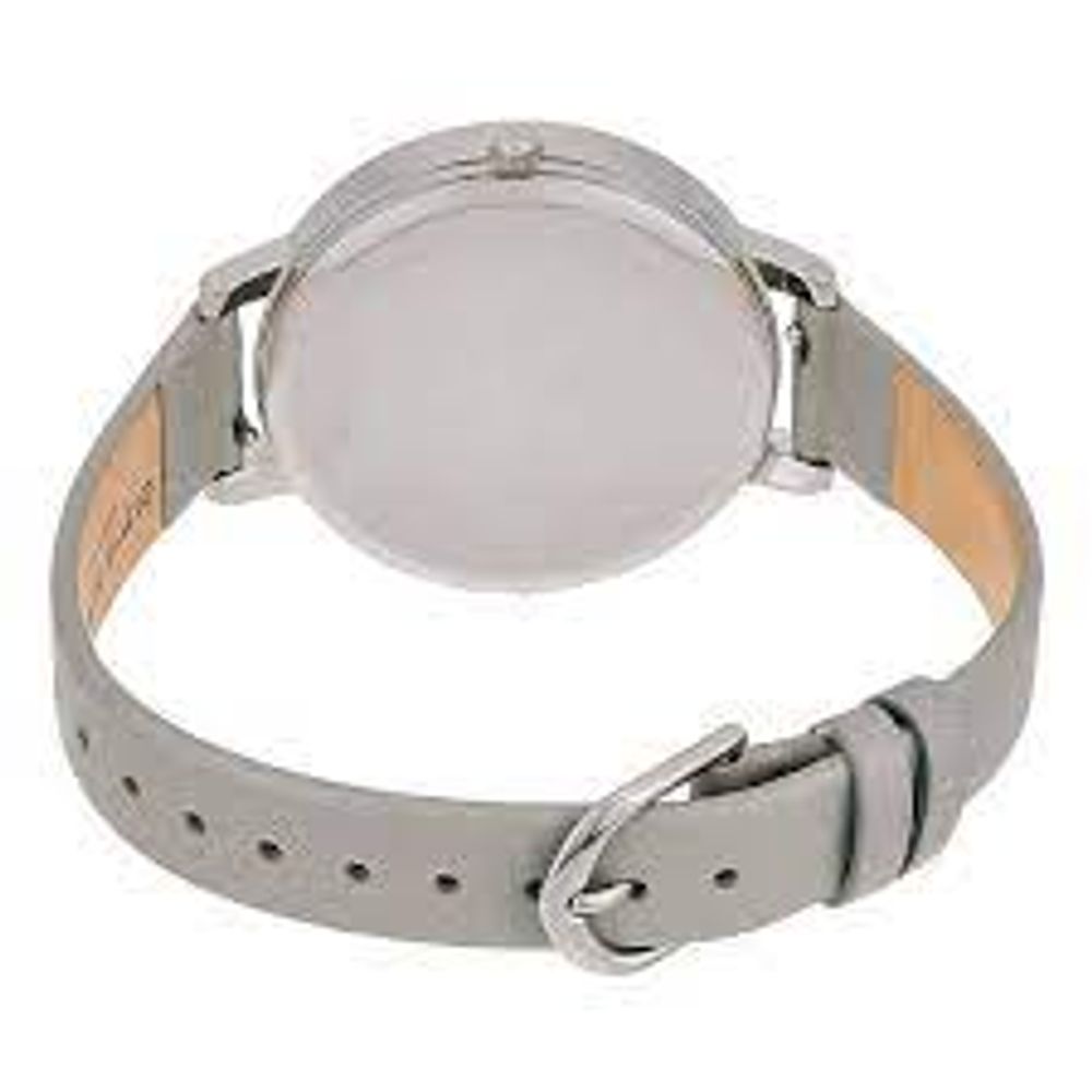 Olivia Burton Women’s Watch, Sunray Dial, Grey Leather Strap