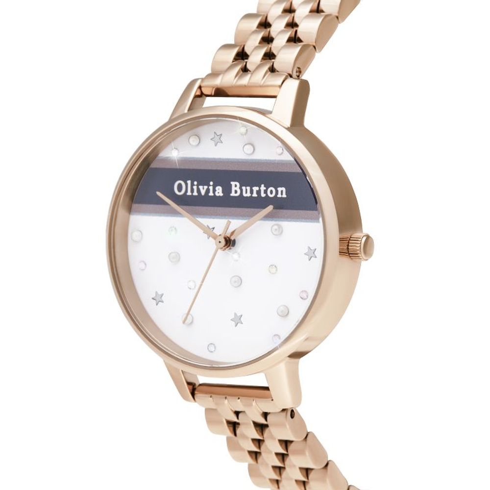 Olivia Burton Women’s Watch, Star and Signature Sphere, Pink Stainless Steel