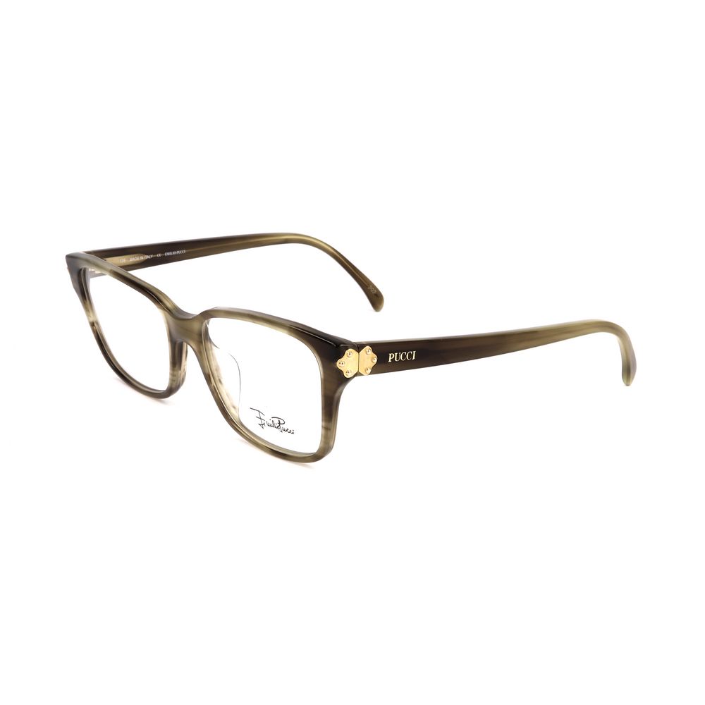 Emilio Pucci Olive Stripes Plastic Optical Glasses – 52mm