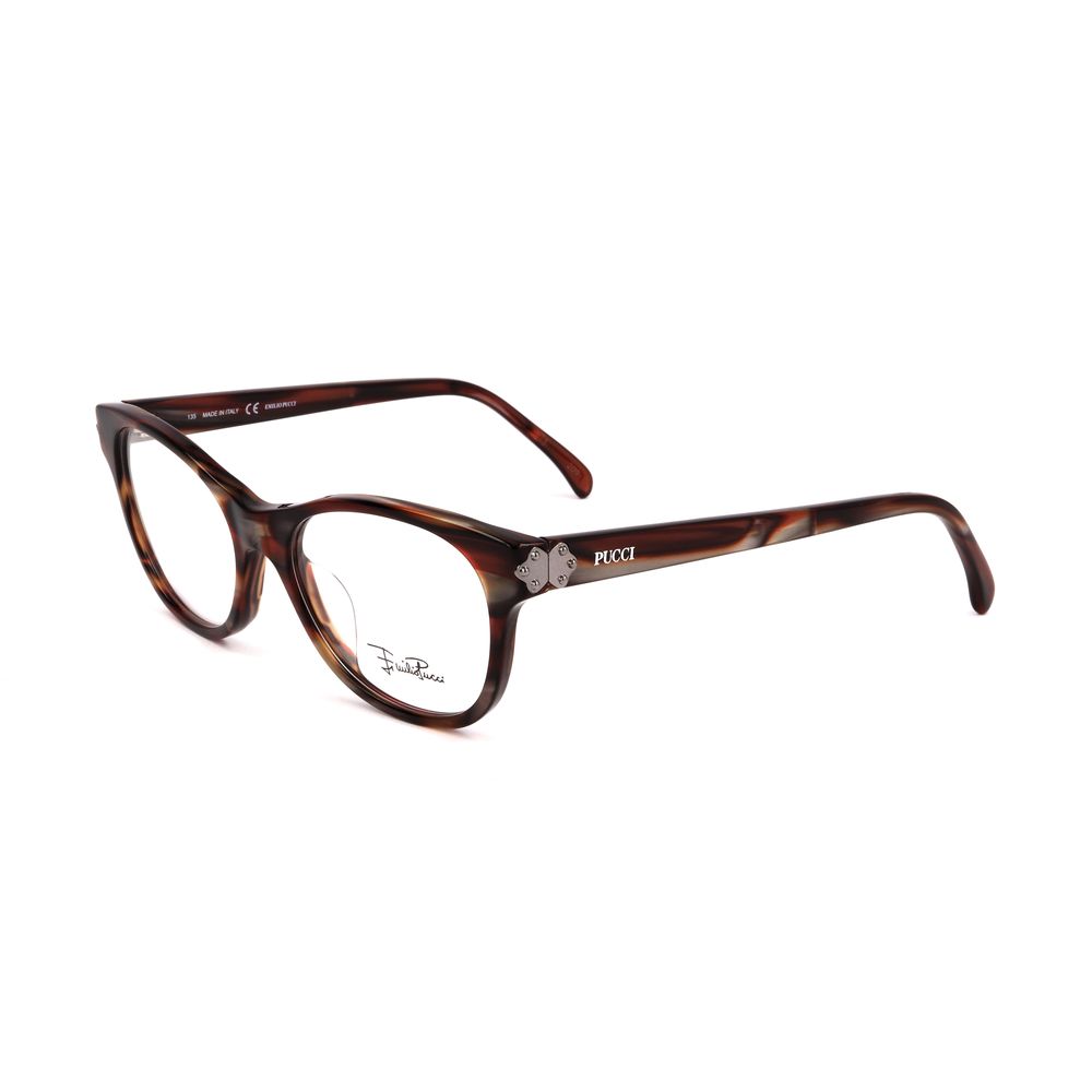 Emilio Pucci Pearl Red Striped Plastic Optical Glasses – 49mm