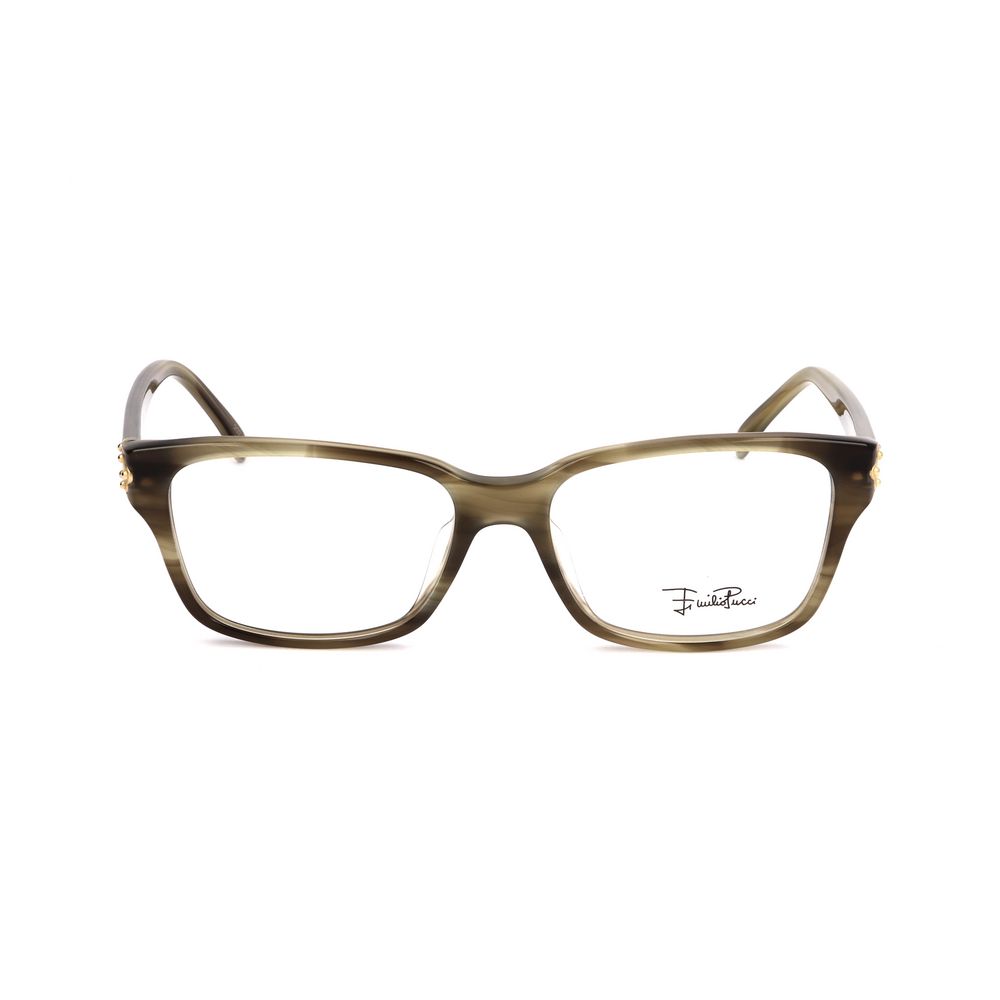 Emilio Pucci Olive Stripes Plastic Optical Glasses – 52mm