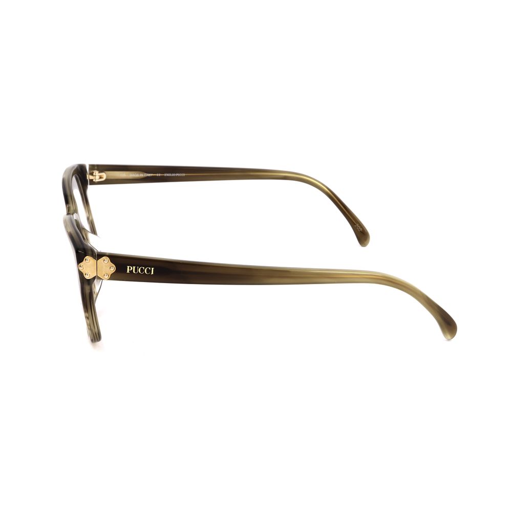 Emilio Pucci Olive Stripes Plastic Optical Glasses – 52mm