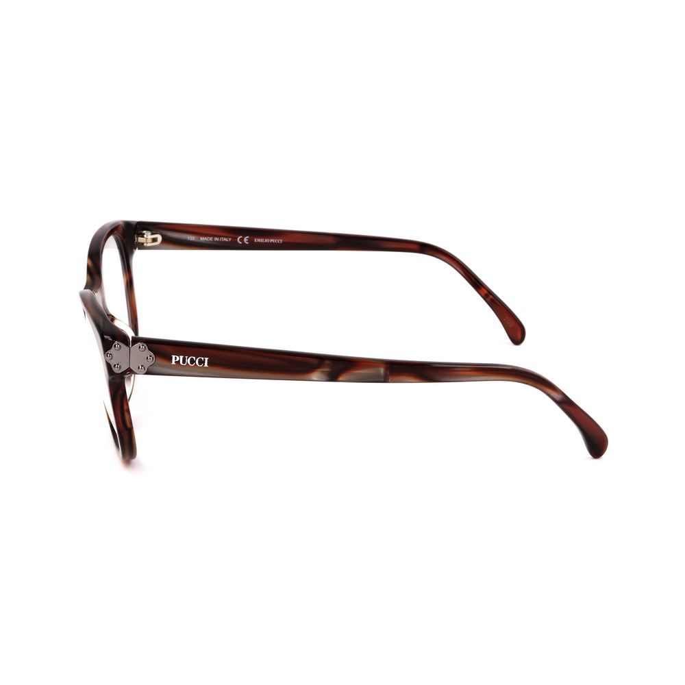 Emilio Pucci Pearl Red Striped Plastic Optical Glasses – 49mm