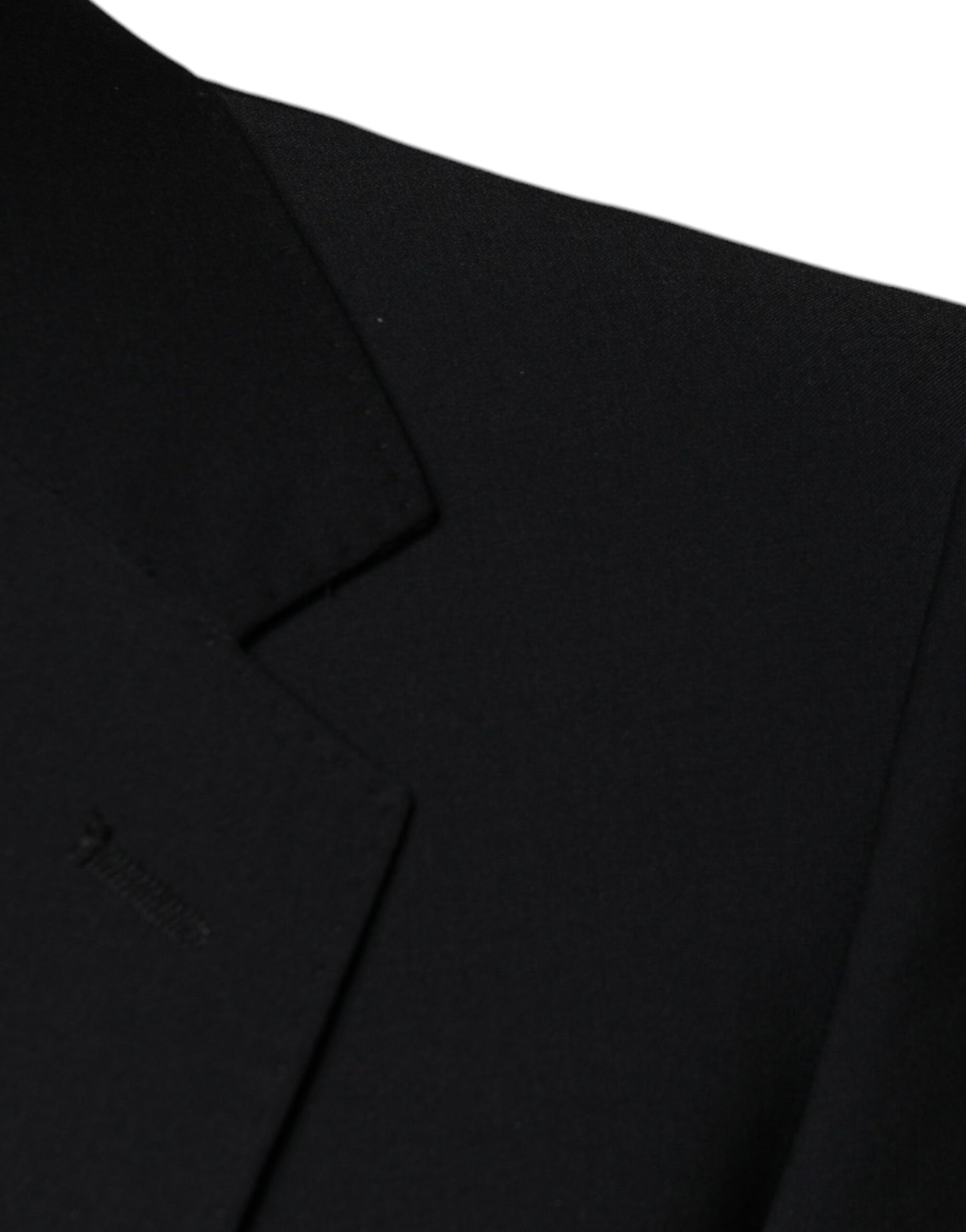 Black Wool 3-Piece Slim Fit Formal Men’s Suit – Two-Button, Single-Breasted