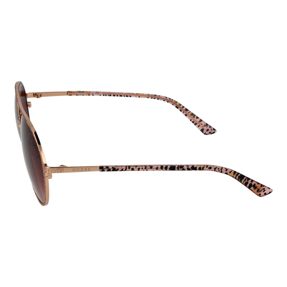 GUESS Rose Gold Women Sunglasses – Aviator Style with Burgundy Mirrored Lenses