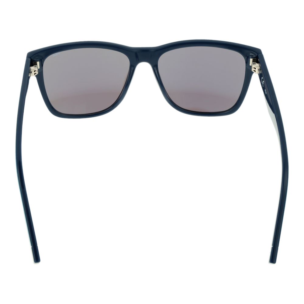 Fila Men's Sunglasses – Square Blue Frame with Grey Mirrored Lenses, 55mm