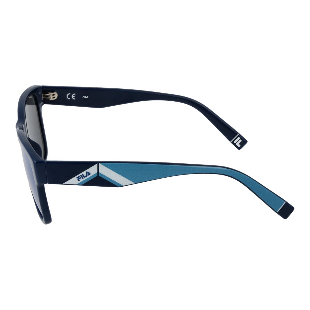 Fila Men's Sunglasses – Square Blue Frame with Grey Mirrored Lenses, 55mm