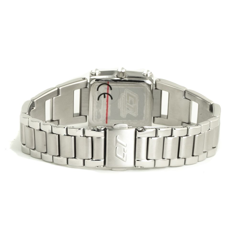 Chronotech Watch, Elegant Analog Display, Silver Steel Bracelet