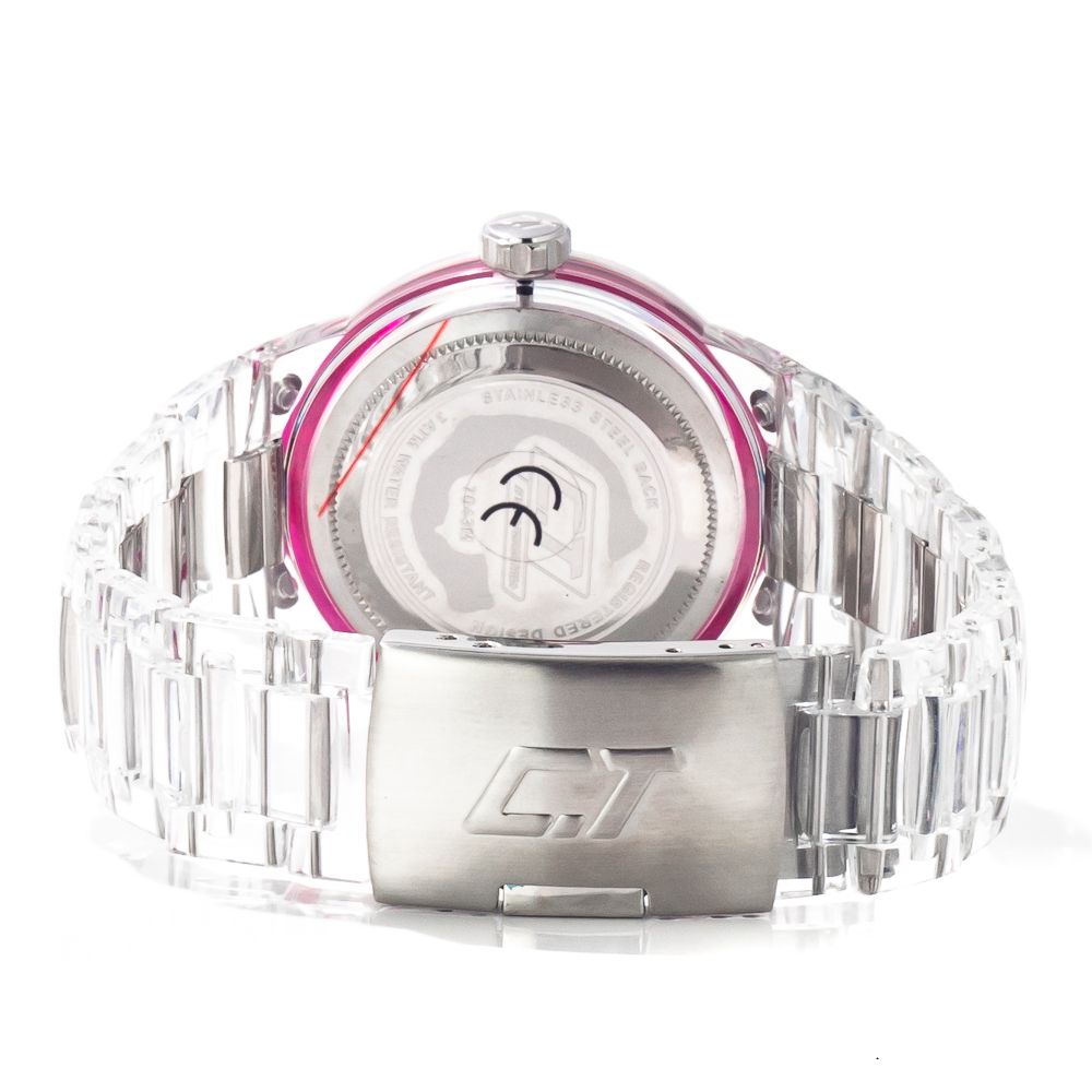 Chronotech Watch, Chronograph-Date Feature, Transparent Polycarbonate Bracelet