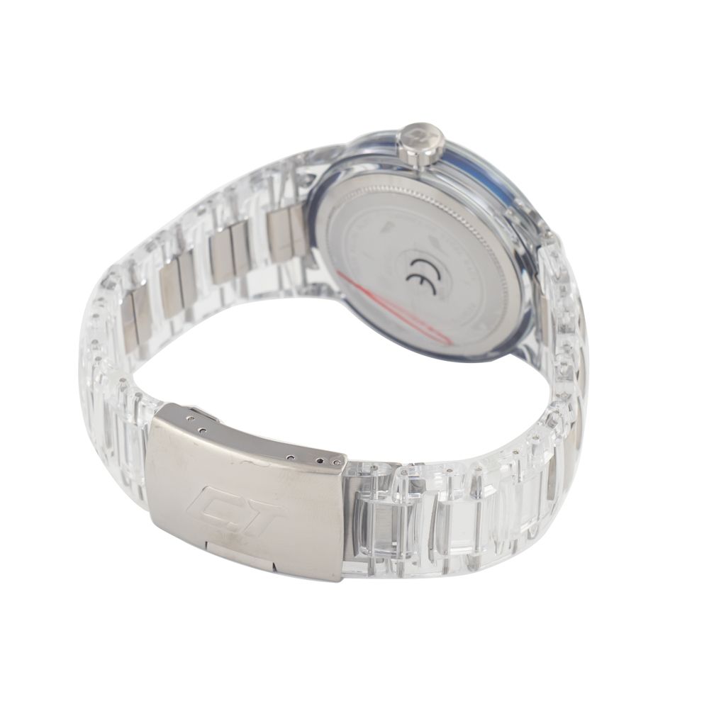 Chronotech Watch, Stylish Blue Dial, Transparent Polycarbonate Bracelet