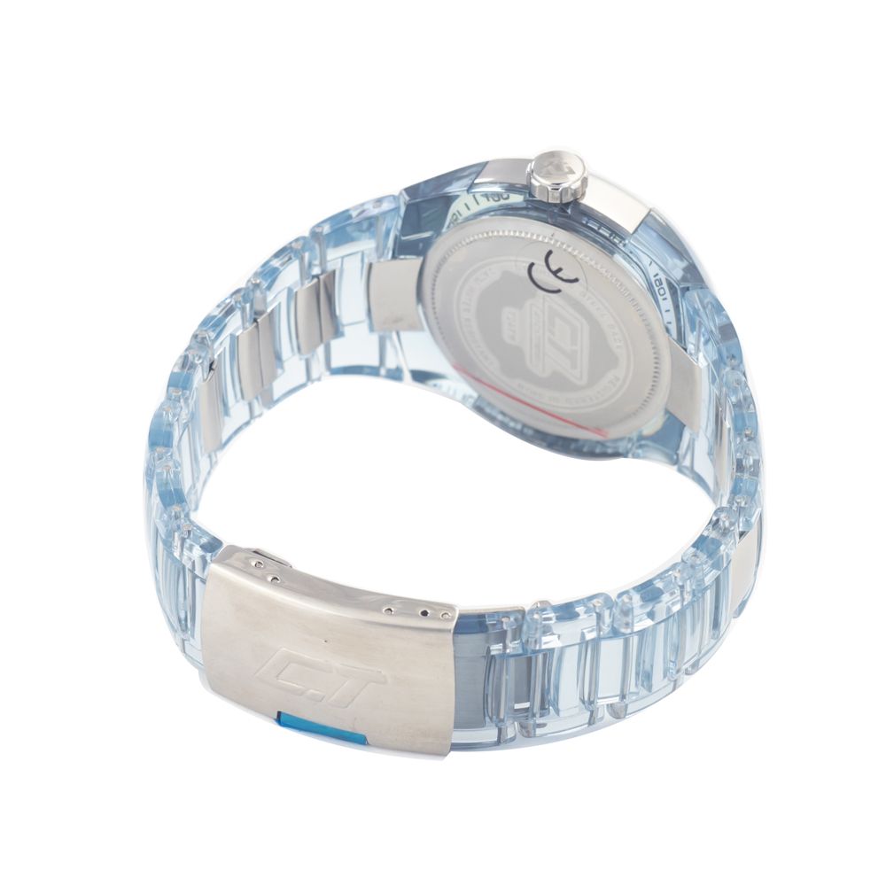 Chronotech Watch, Blue Dial, Transparent Polycarbonate Bracelet