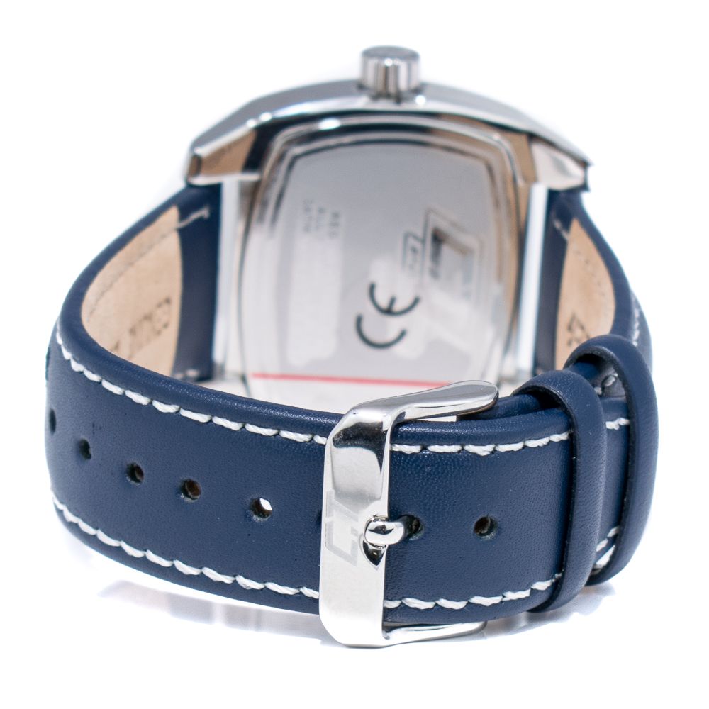 Chronotech Men’s Watch, Analog Blue Dial, Blue Leather Strap