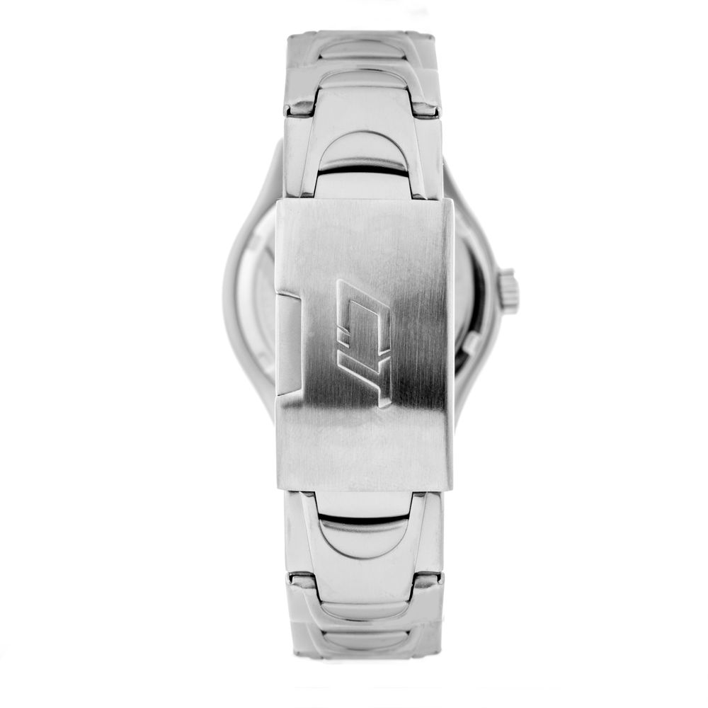 Chronotech Watch, Angular Design, Grey Steel Bracelet