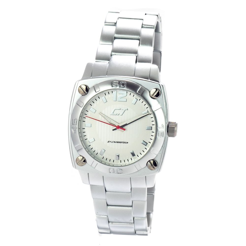 Chronotech Unisex Watch, Sleek Analog Dial, Silver Aluminum Bracelet