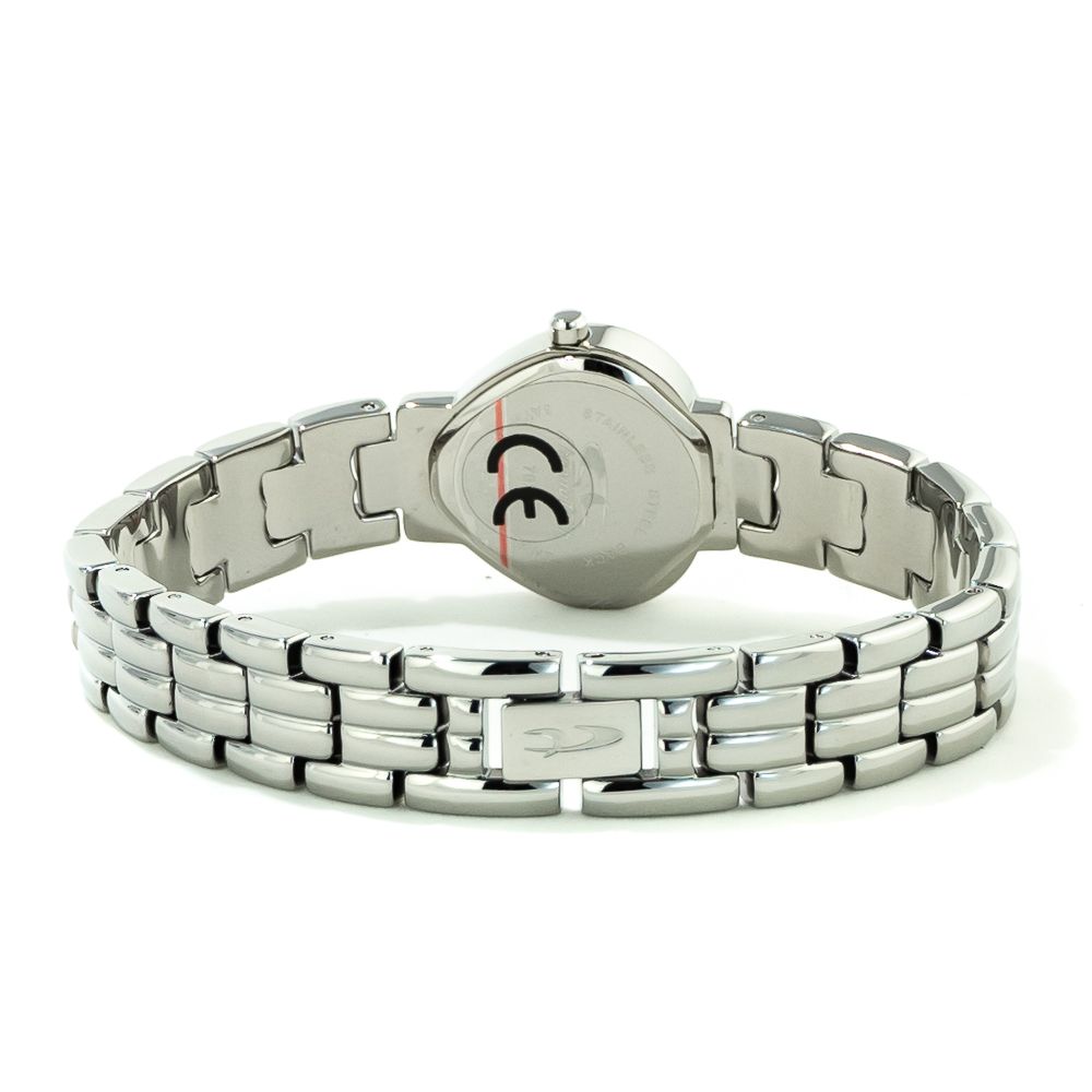 Chronotech Women's Watch, Pink Dial, Silver Steel Bracelet