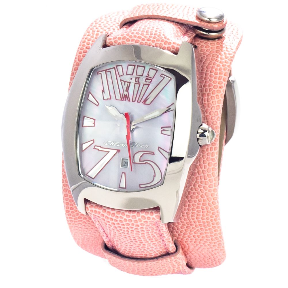 Chronotech Women’s Watch, Degraded Dial, Pink Leather Strap