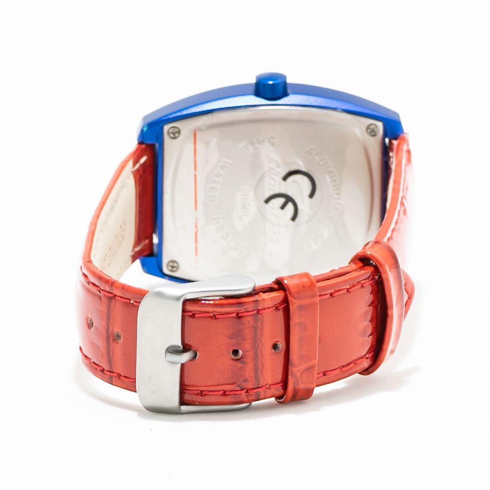 Chronotech Watch, Red Dial, Red Leather Strap