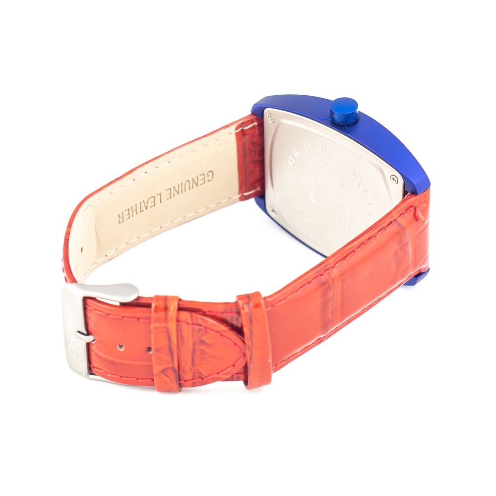 Chronotech Women’s Watch, Vibrant Red Dial, Red Leather Strap