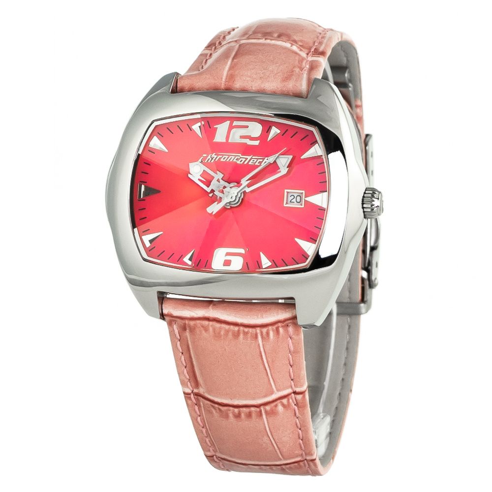 Chronotech Women’s Watch, Pink Dial, Leather Strap