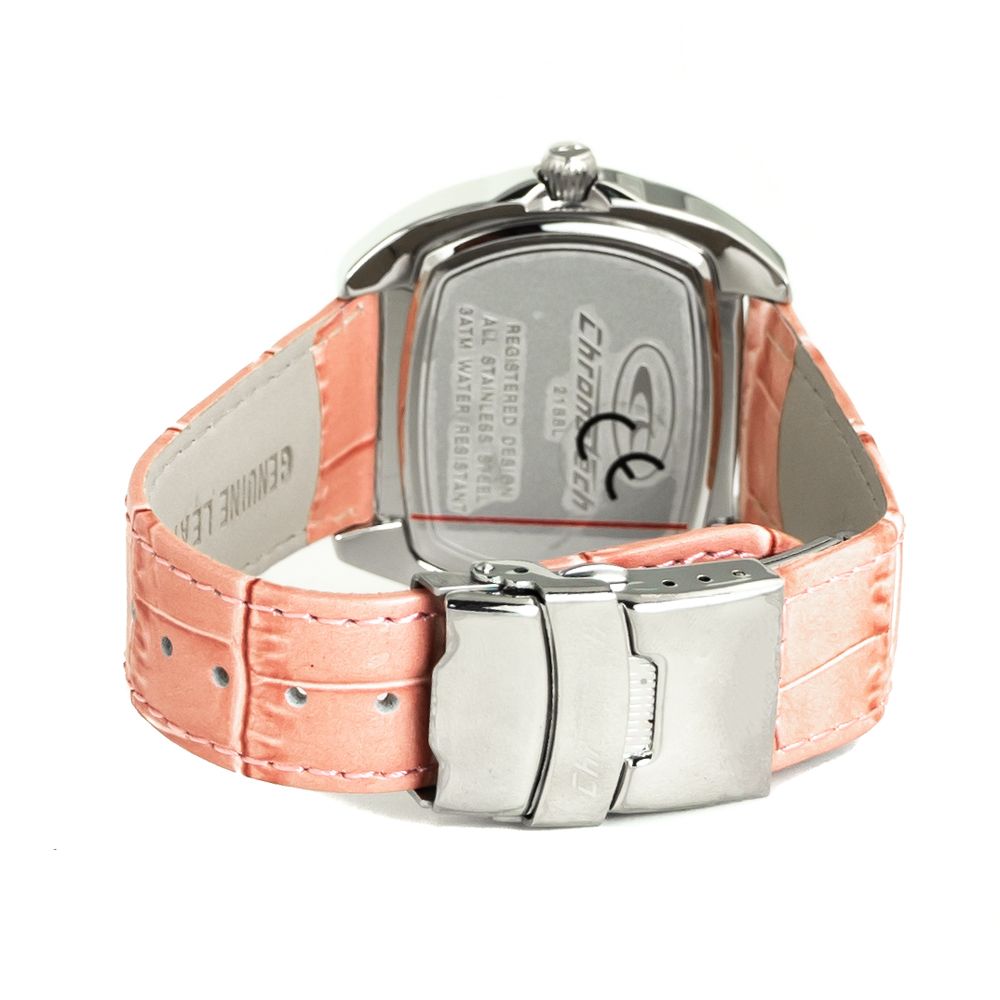 Chronotech Women’s Watch, Pink Dial, Leather Strap