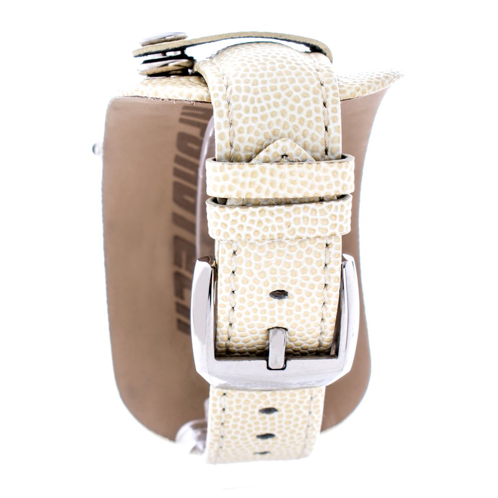 Chronotech Watch, Angular Case, Beige Leather Strap