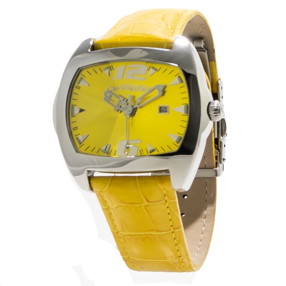 Chronotech Watch, Chronograph Feature, Yellow Leather Strap