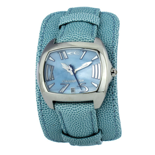 Chronotech Watch, Chronograph Dial, Green Leather Strap
