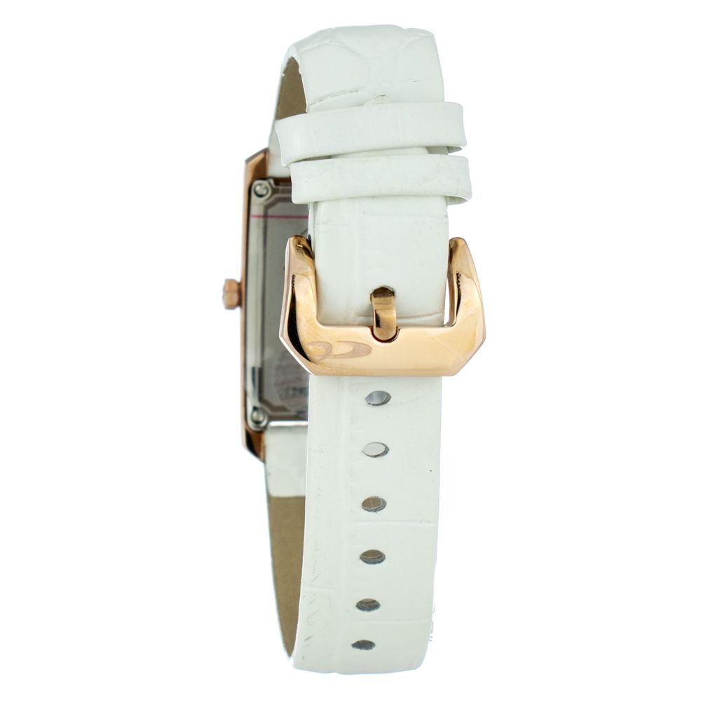 Chronotech Women's Watch, Chronograph Dial, White Leather Strap