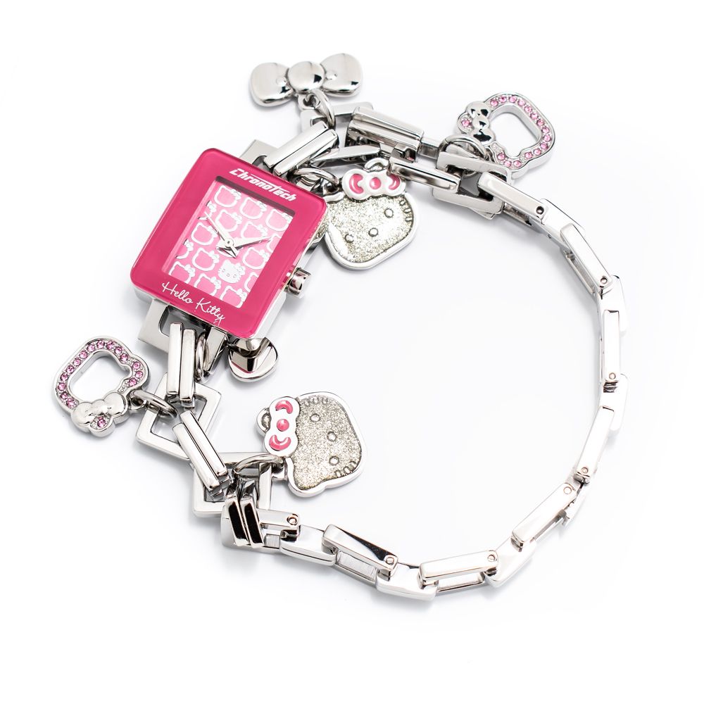 Chronotech Women’s Watch, Pink Dial, Silver Steel Bracelet