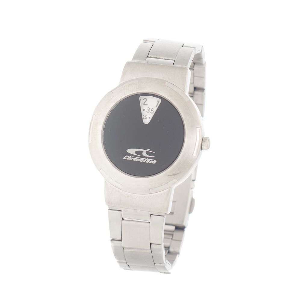 Chronotech Watch, Elegant Analog Display, Silver Steel Bracelet