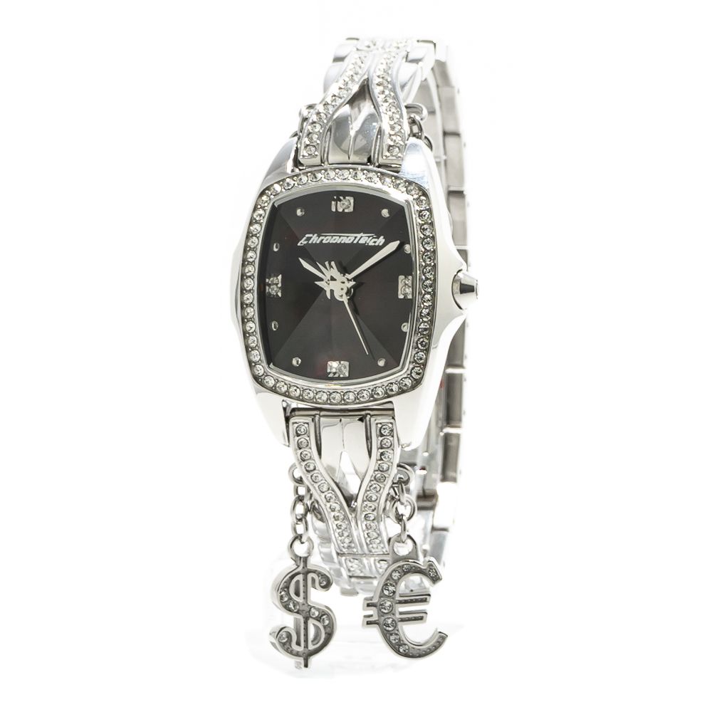 Chronotech Watch, Bold Analog Dial, Silver Steel Bracelet