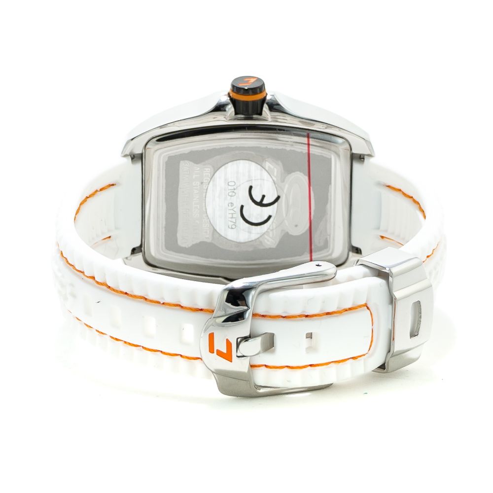 Chronotech Unisex Watch, Sleek Design, White Rubber Strap