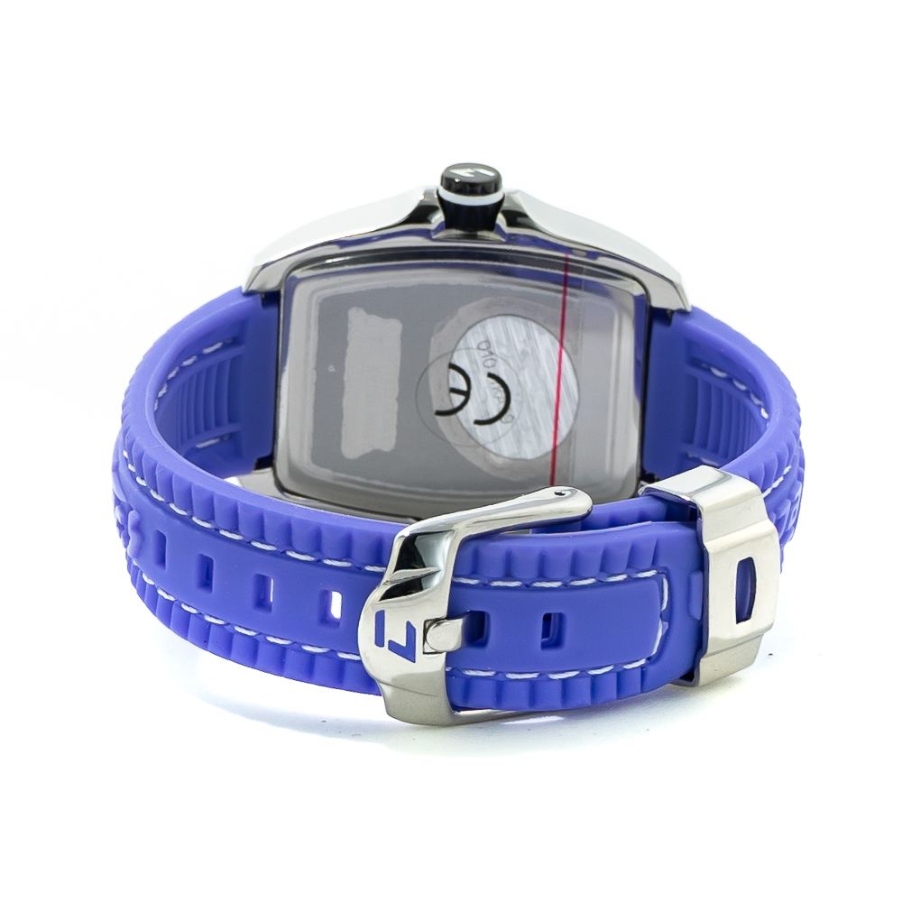 Chronotech Watch, Bold Blue Dial, Rubber Strap