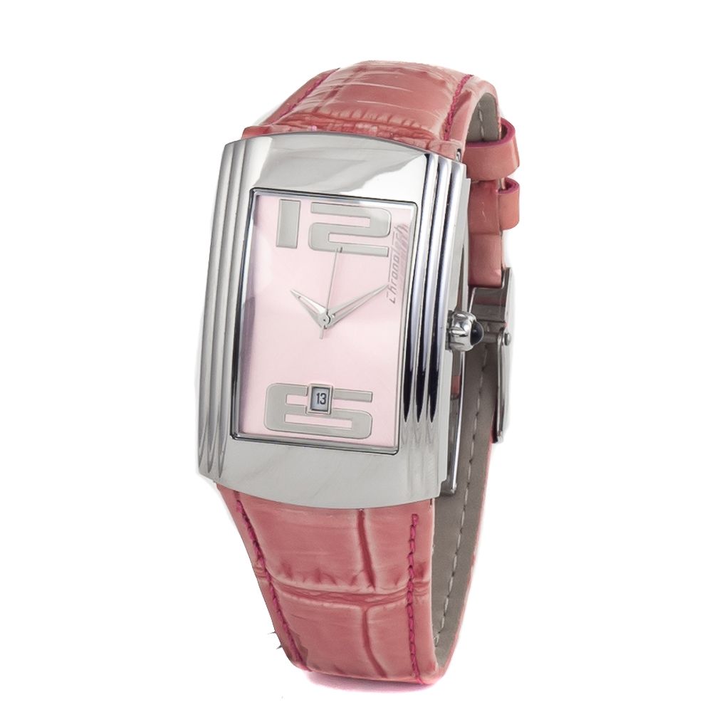 Chronotech Women's Watch, Bold Pink Dial, Pink Leather Strap
