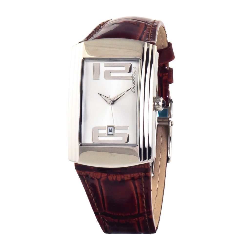 Chronotech Watch, Stylish Analog Dial, Brown Leather Strap