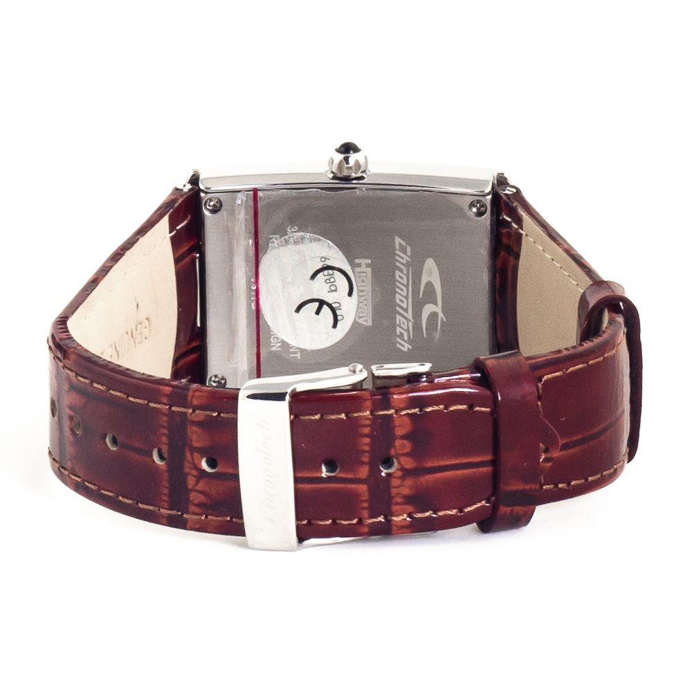 Chronotech Watch, Stylish Analog Dial, Brown Leather Strap
