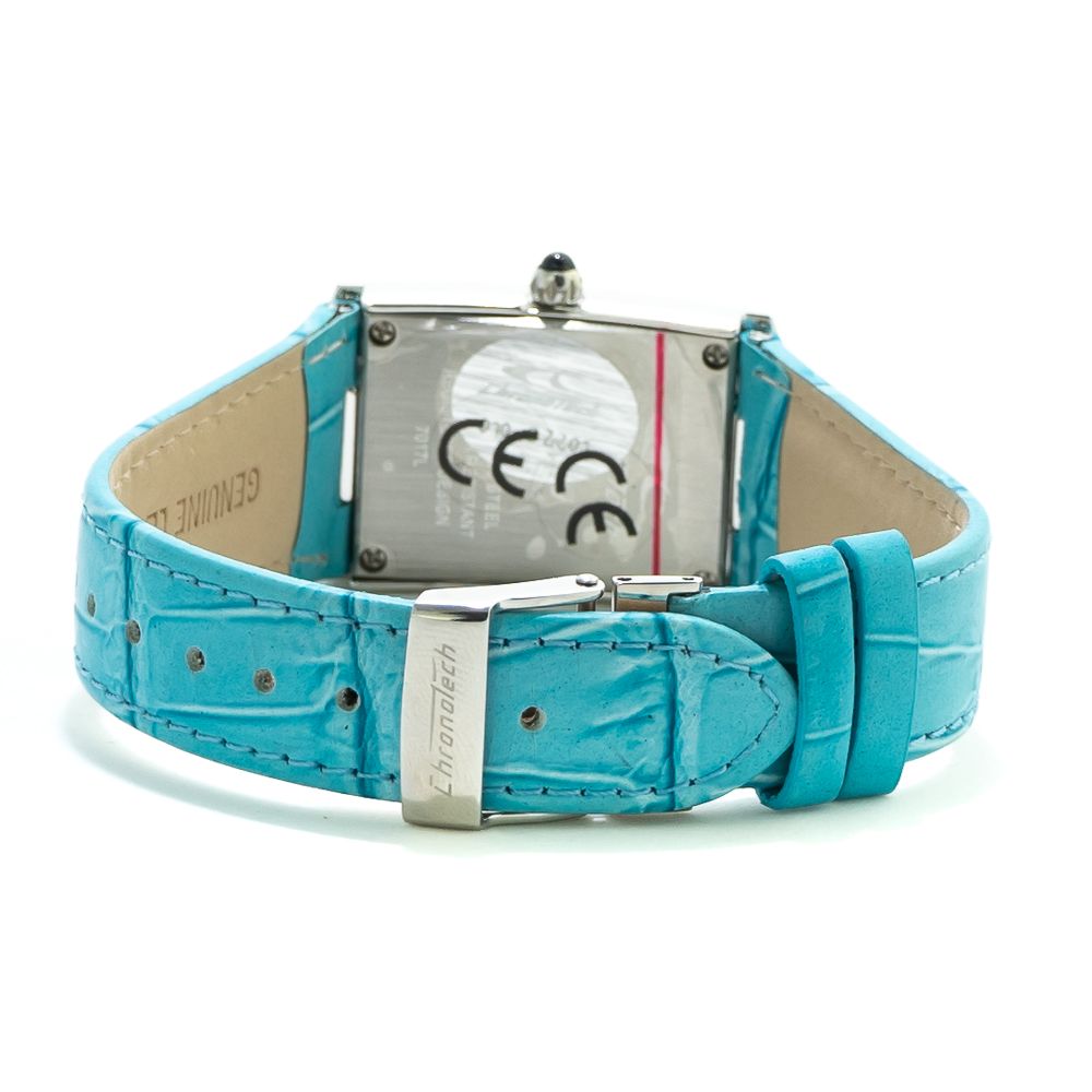Chronotech Watch, Bold Blue Dial, Blue Leather Strap