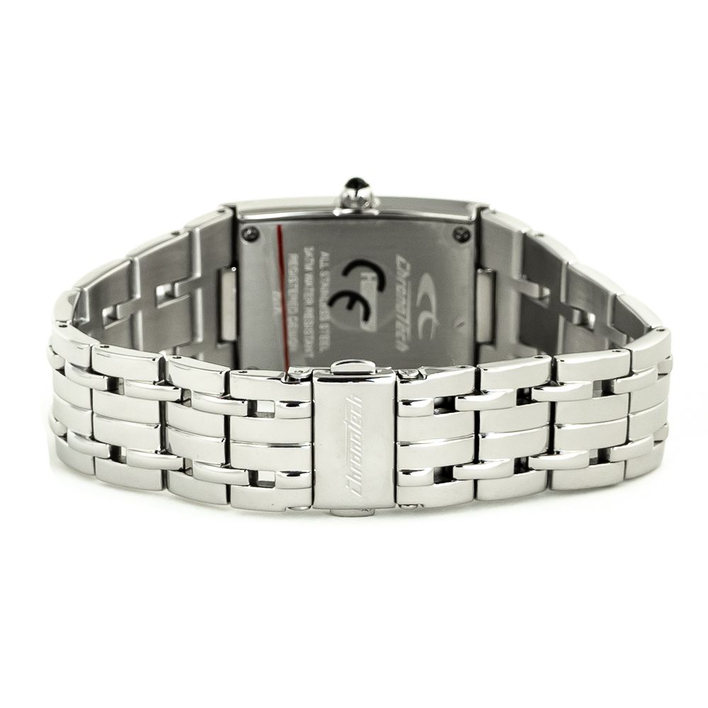 Chronotech Watch, Stylish White Dial, Silver Steel Bracelet
