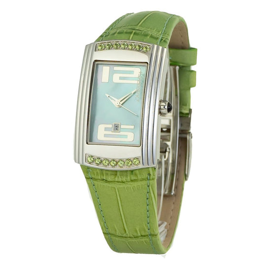 Chronotech Women's Watch, Bold Green Dial, Green Leather Strap