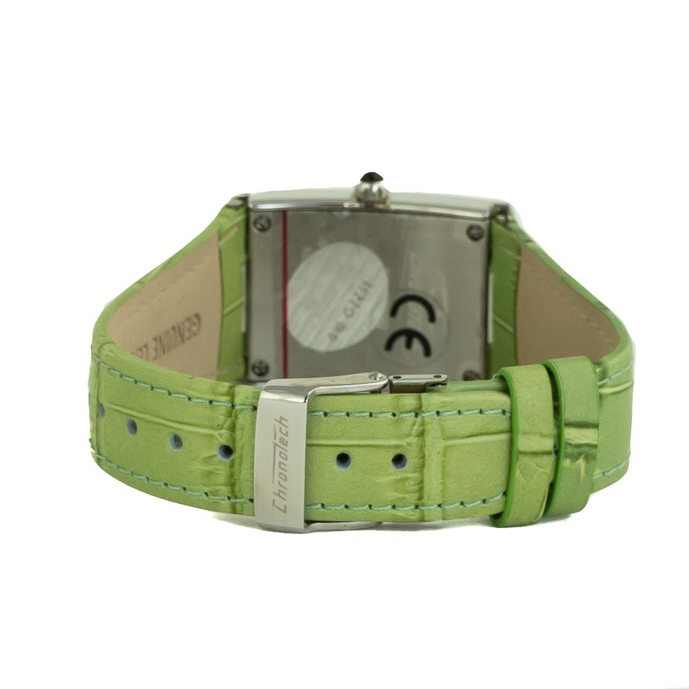 Chronotech Women's Watch, Bold Green Dial, Green Leather Strap