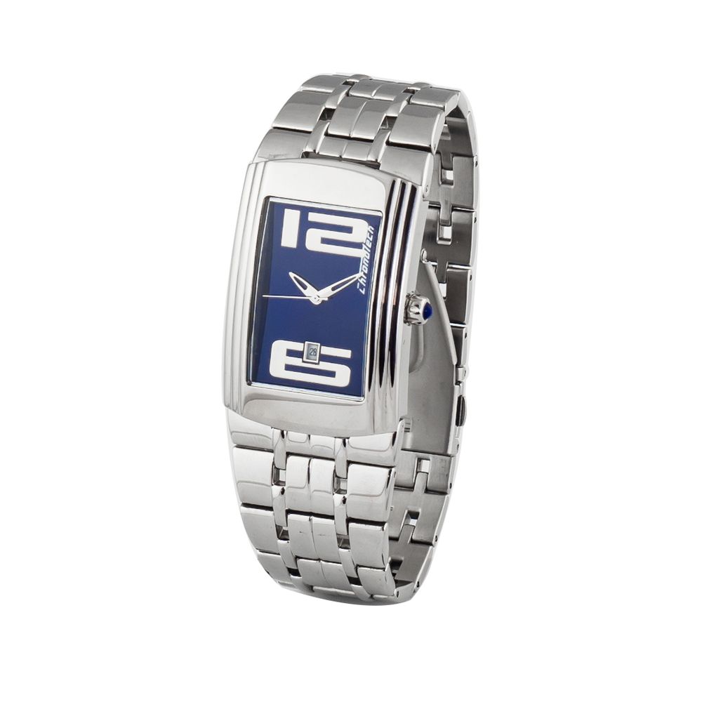 Chronotech Watch, Blue Dial, Silver Stainless Steel Bracelet