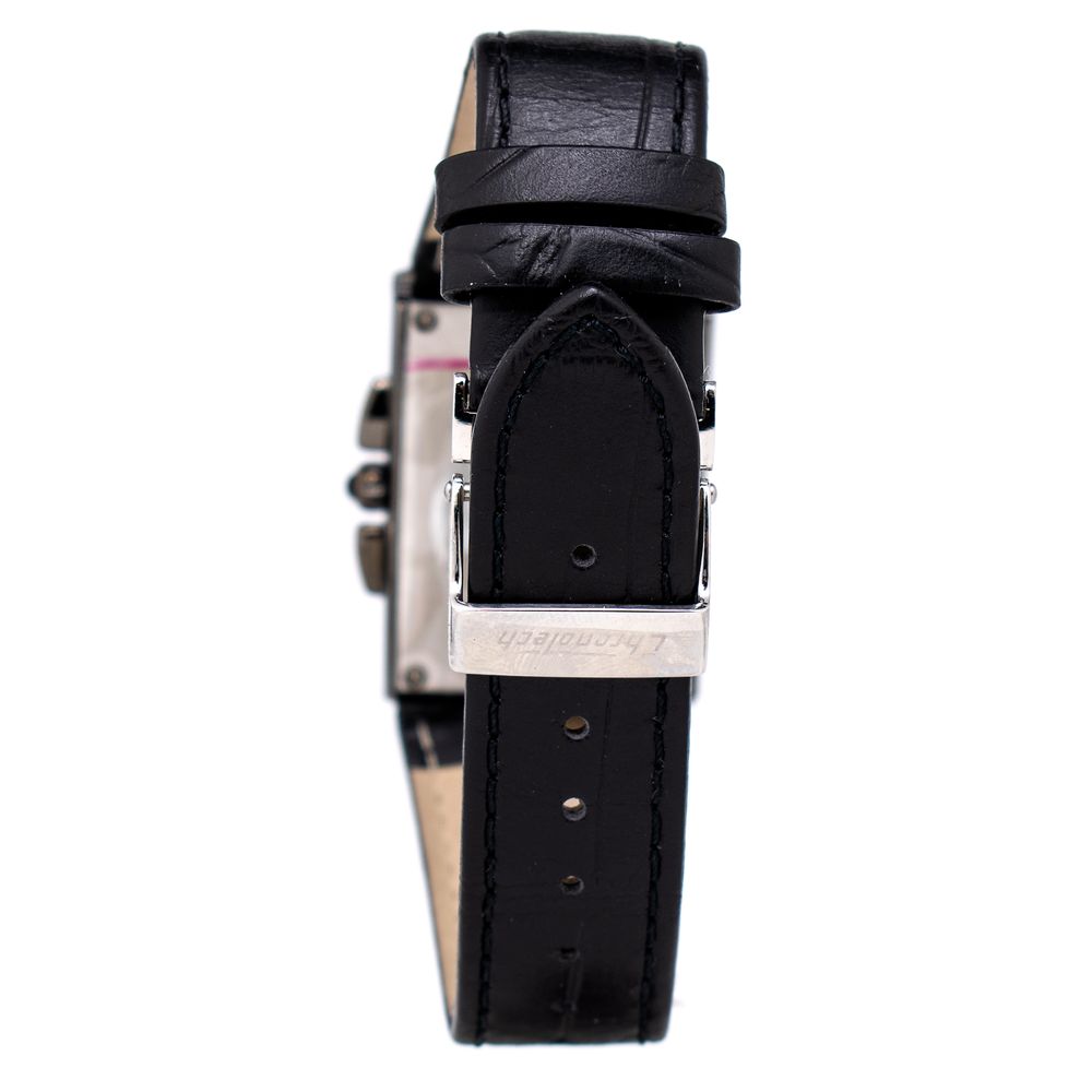 Chronotech Watch, Eye-Catching Blue Dial, Black Leather Strap