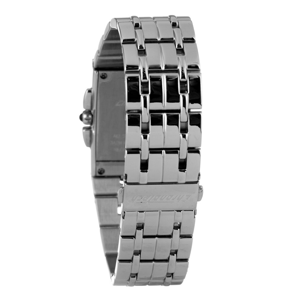 Chronotech Watch, Black Dial, Silver Steel Bracelet