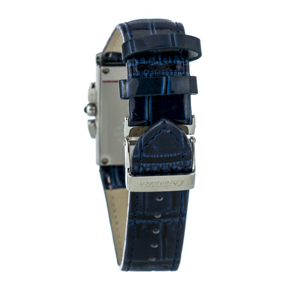 Chronotech Watch, Striking Blue Dial, Blue Leather Strap