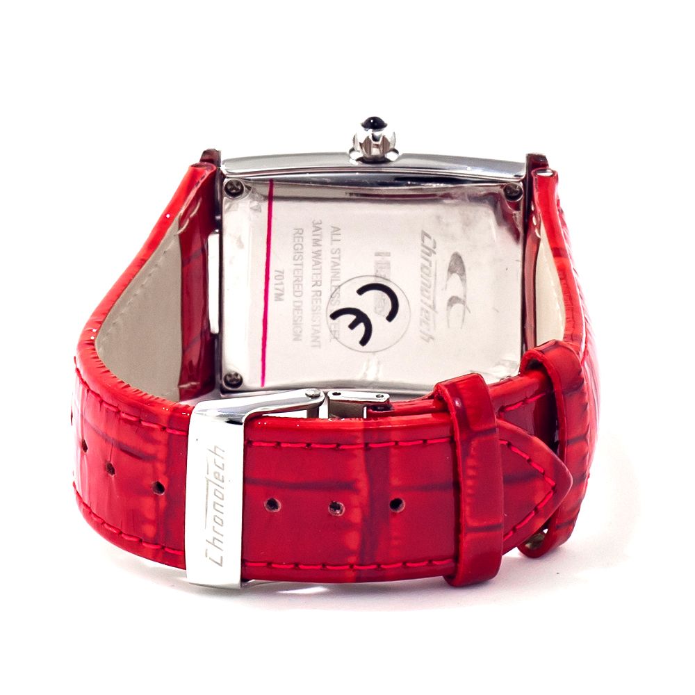 Chronotech Women's Watch, Red Dial, Red Leather Strap